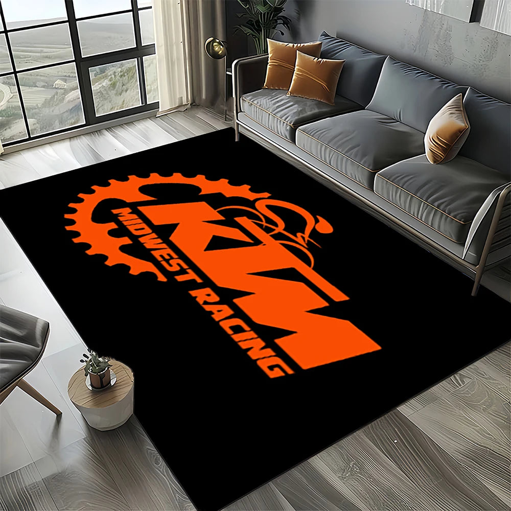 Racing Car K-KTM Motorcycle Carpet Rug for Living Room Bedroom Home Sofa Decoration,Kids Play Area Rug Non-slip Floor Mat Gift