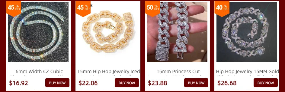 Luxury Jewelry 24mm Diamond Chain Men Iced Out Bling CZ Silver/Gold Plated Rapper Hip Hop Thick Cuban Link Necklace Gift for Him