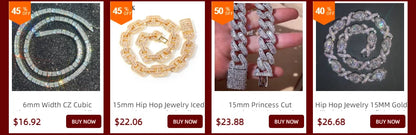 Luxury Jewelry 24mm Diamond Chain Men Iced Out Bling CZ Silver/Gold Plated Rapper Hip Hop Thick Cuban Link Necklace Gift for Him
