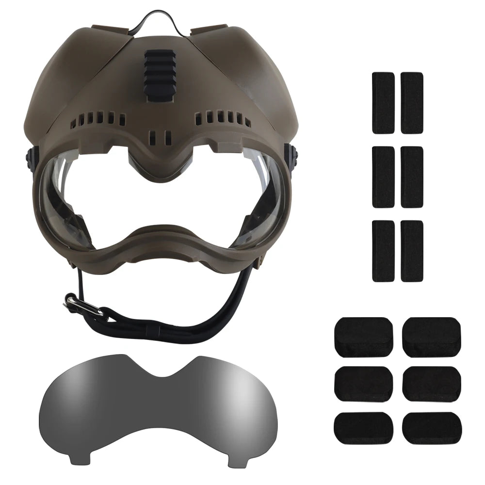 ATUBAN Tactical Dog Military Hunting Training K9 Helmet, Large Dog Patrol Dogs Sheepdog Pet Motorcycle Protective Helmet Goggles