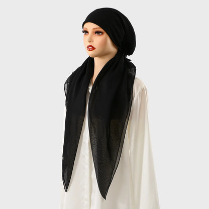 New Muslim Instant Hijab Scarf Print Turban Thick Hair Bonnet Night Cap Turban For Sleeping Elastic Hair Satin Bonnet For Sleep