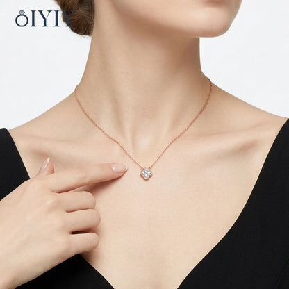 OIYIY Moissanite Necklace for Women 925 Sterling Silver D VVS1 GRA Certified Lab Grown Diamond Pendant Luxury Fine Jewelry Gift