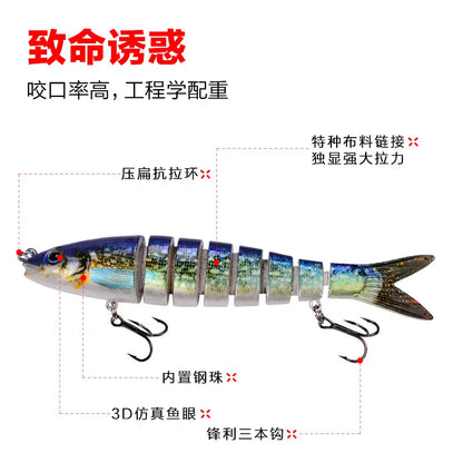 Fishing gear store multi-section fish Luya bait 13.5CM/19g hard bait, bionic bait fishing gear directly from the manufacturer