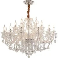 French Candle E14 Led Chandelier Villa Stairs Pearl Crystal Led Pendant Lights Hotel Art Decor Suspend Light Led Luminarias