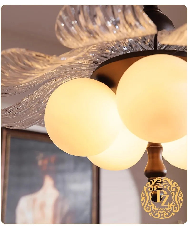 French Ceiling Lamp American Retro Bedroom Chandelier Lights Study Room Master Bedroom Lamp Suspension Luminaire