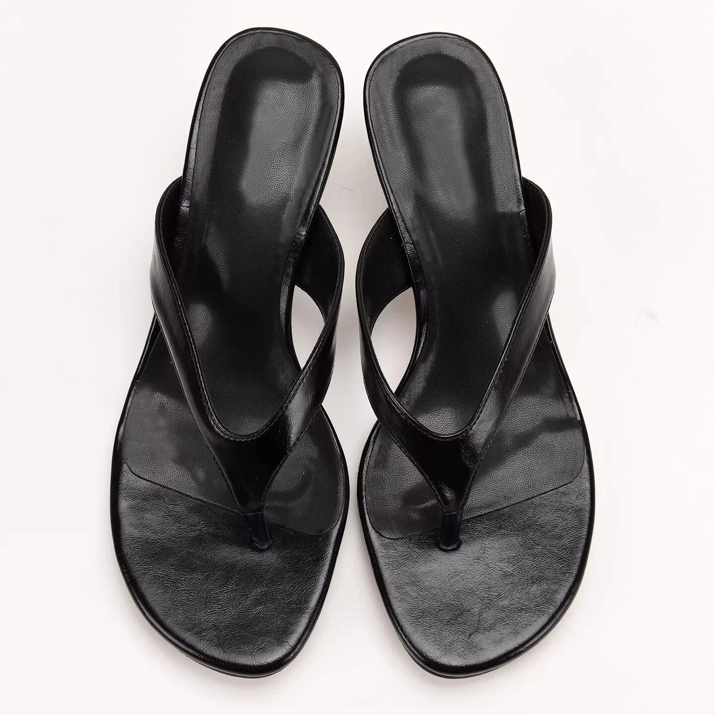 Women Slippers Fashion High Heeled Mule Shoes Designer Flip Flops for Woman Summer Open Toe Casual Shoes Zapatos Mujer 7881