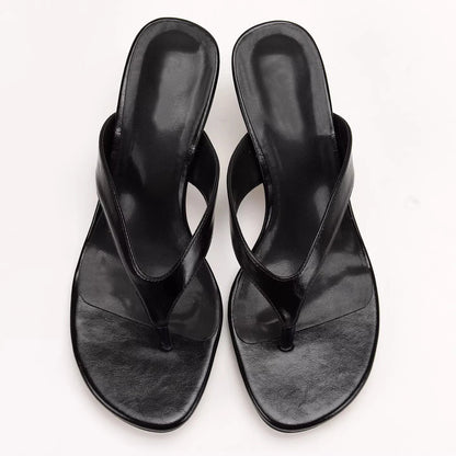 Women Slippers Fashion High Heeled Mule Shoes Designer Flip Flops for Woman Summer Open Toe Casual Shoes Zapatos Mujer 7881