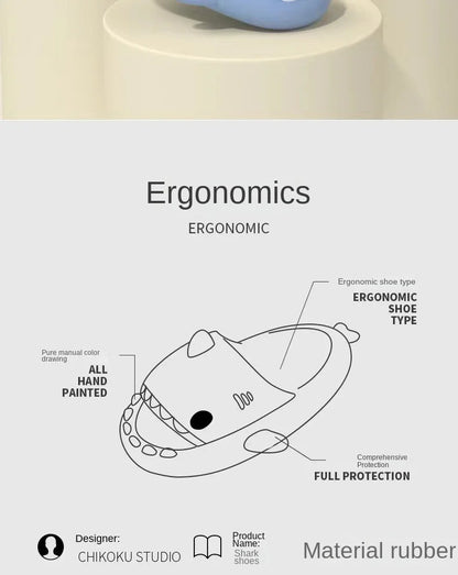 Summer Slippers Lovely Shark Slides Outdoor Women Shoes Flip Flops Men Couples Cartoon Eva Shoes Bathroom Non-Slip Sandals