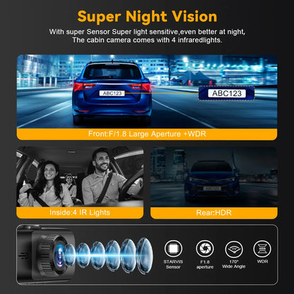WIFI Dash Cam 3 Camera 4K UHD Car DVR 2/3Lens Camera Video Recorder Black Box GPS Dash Cam Auto Loop Recording Car Accessories