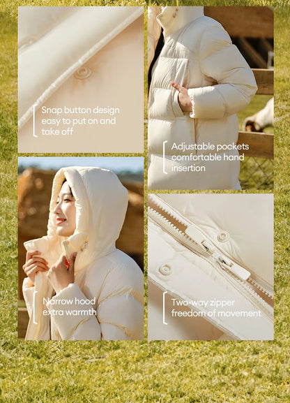 Semir Down Jacket Women Long Length Waterproof Coat 2026 Fashion Winter New Loose Hooded Coat Simple Down Jacket Woman