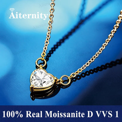 Asscher Cut Moissanite 0.5 Carat 1 Carat 2 Carat Women's Necklace GRA Certified Pendant D VVS S925 Silver Wedding Party Jewelry