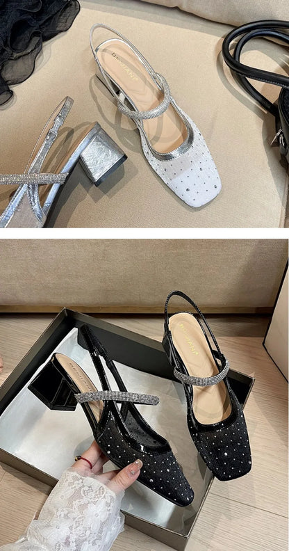 New Arrival Women Shoes Luxury Rhinestone High Heeled Sandals for Woman Elegant French Wedding Shoe Designer Shoes Zapatos Mujer