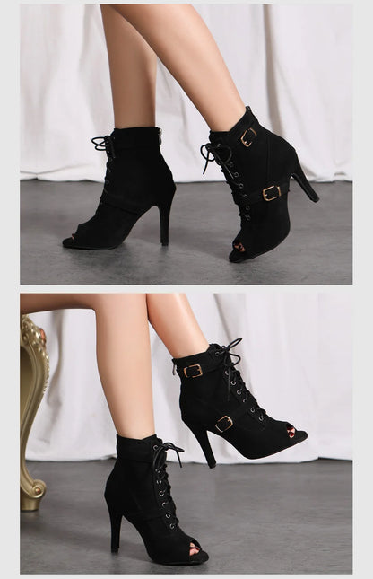 SWDZM New Ladies Dance Shoes Ballroom Dance Boots Denim Jazz Dance Shoes Girls Sexy Pole Dance Ballroom Dance Cowboy Boots