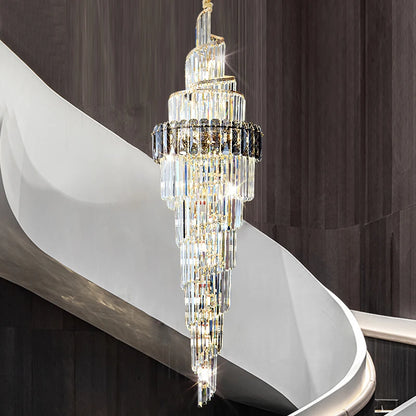 Light Luxury Large Chandelier Spiral Staircase Chandelier Luxurious And Atmospheric Duplex Villa Hotel Lobby Chandelier