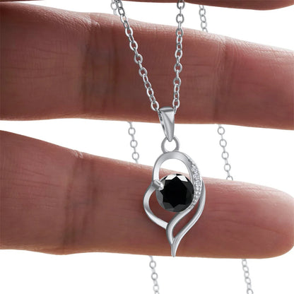 Butterflykiss 925 Sterling Silver Open Heart Pendant Necklace D VVS1 Round Cut Moissanite Love Charm Necklace For Women