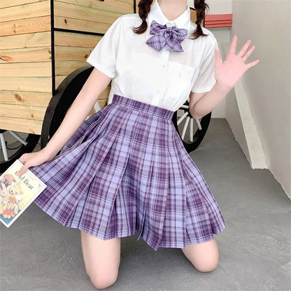 Japanese Bow Tie Skirt Set Student Pleated Skirt Jk Uniform Korean School Sexy Girl Preppy Style Seifuku Japanese School Uniform