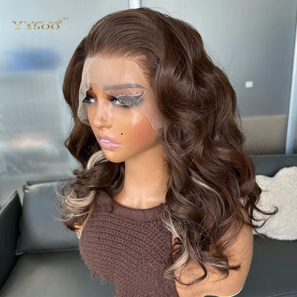 Pre PlucPre Plucked Hairline Glueless Heat Resistant Natural Wavy Future Fiber Synthetic Lacefront Wigs for Blakc Womens Daily