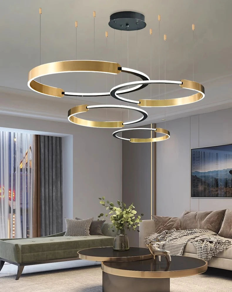 Modern rings long Pendant lights led Chandeliers for living room 2023 indoor lighting Ceiling lamp interior lighting Chandeliers