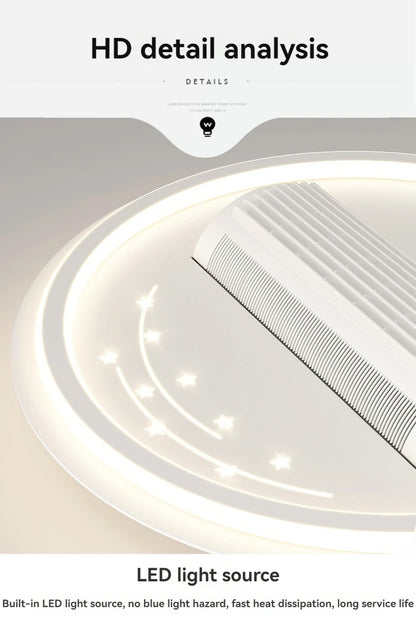 Modern LED Leaf Free Ceiling Fan 6-speed Ceiling Light Remote Control Living Room Bedroom Children's Room Fan Light Home Lightin