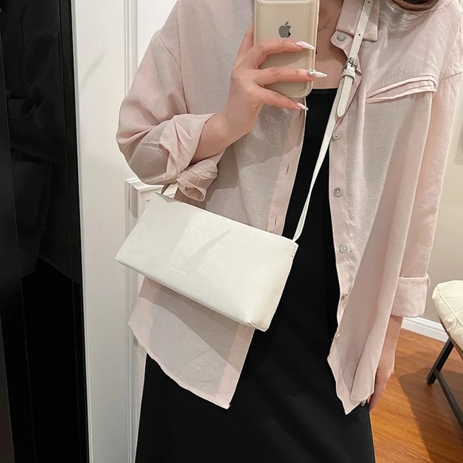 AMYMANG Women Small PU Leather Design Square Underarm Shoulder Bag 2026 New Trendy Crossbody Bag Female Handbags and Purses