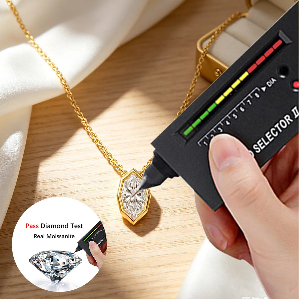 3CT Marquise Cut Moissanite Diamond Pendants Necklace for Women Lab Diamond 925 Sterling Silver Plated 18k Gold Jewelry Gifts