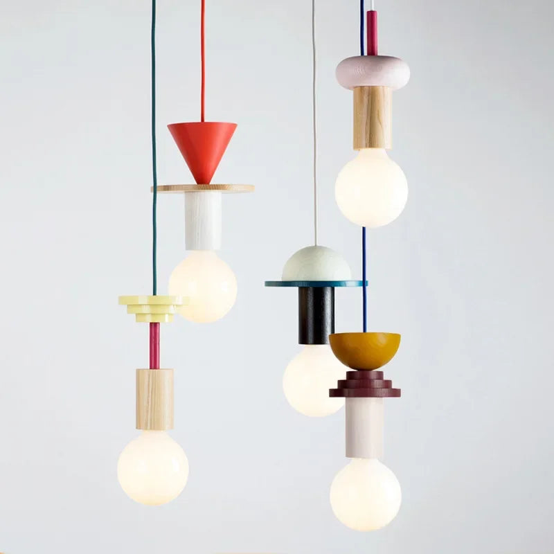 Fast Shipping Nordic Wood LED Pendant Lights Kitchen Home Decor Hanging Lamp Restaurant Ceiling Chandelier Lustre Light Fixture