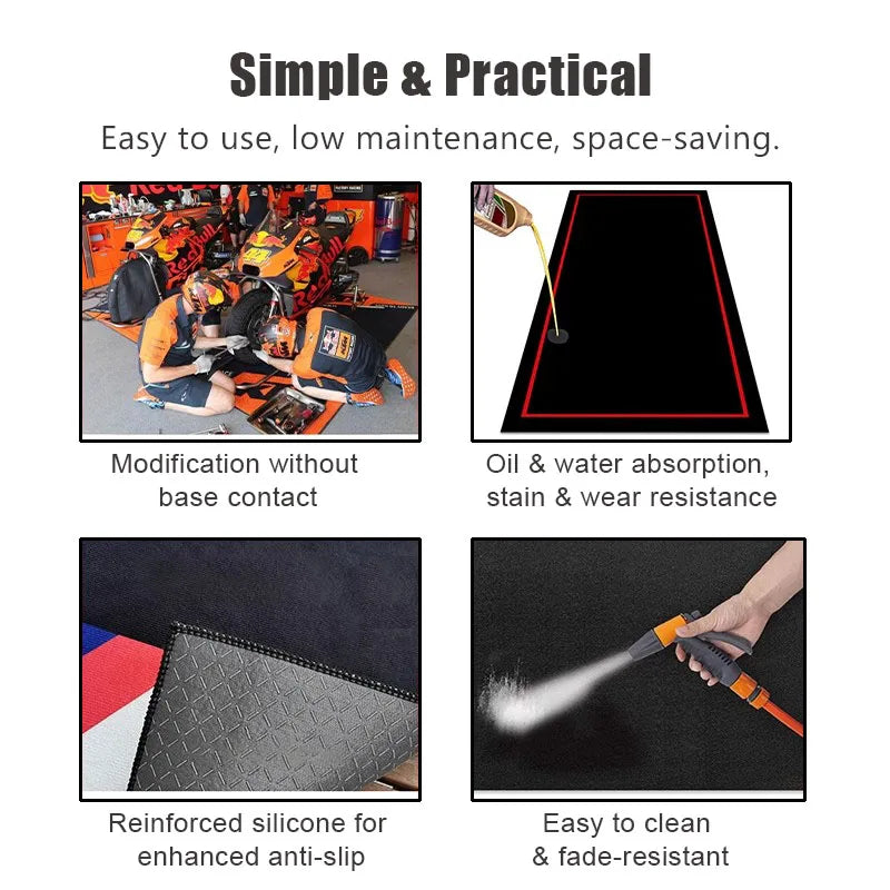 Motorcycle Display Carpet Suzuki Parking Mat Non Slip Garage Rug for Sports Racing Moto Electric Bike Entrance Home Decor