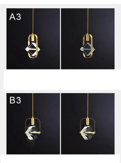 Crystal Led Pendant Lights Kitchen Fixture Suspension Bedside Hanging Lamp Nordic Loft Living Room Dining Room Indoor Home Decor