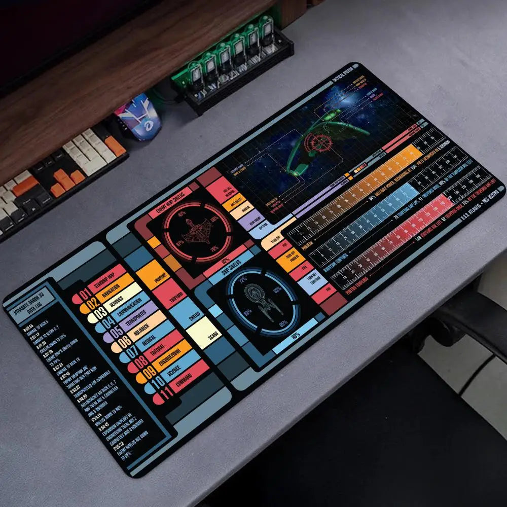 Starship Blueprint Pad Desk Pad Mouse Pad Gamer Computer Cabinet Star Trek Game Office Accessories Keyboard Anime Extended Large