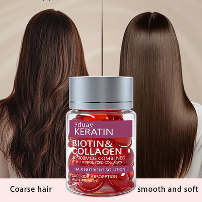 Biotin and collagen hair care essence, containing jojoba seed oil, thick hair essential oil, softening, hair loss smoothing, hai