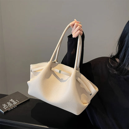 2026 New Lychee Pattern Underarm Shoulder Bags For Women Soft PU Leather Large Capacity Mini Tote Bag Luxury Designer Handbags