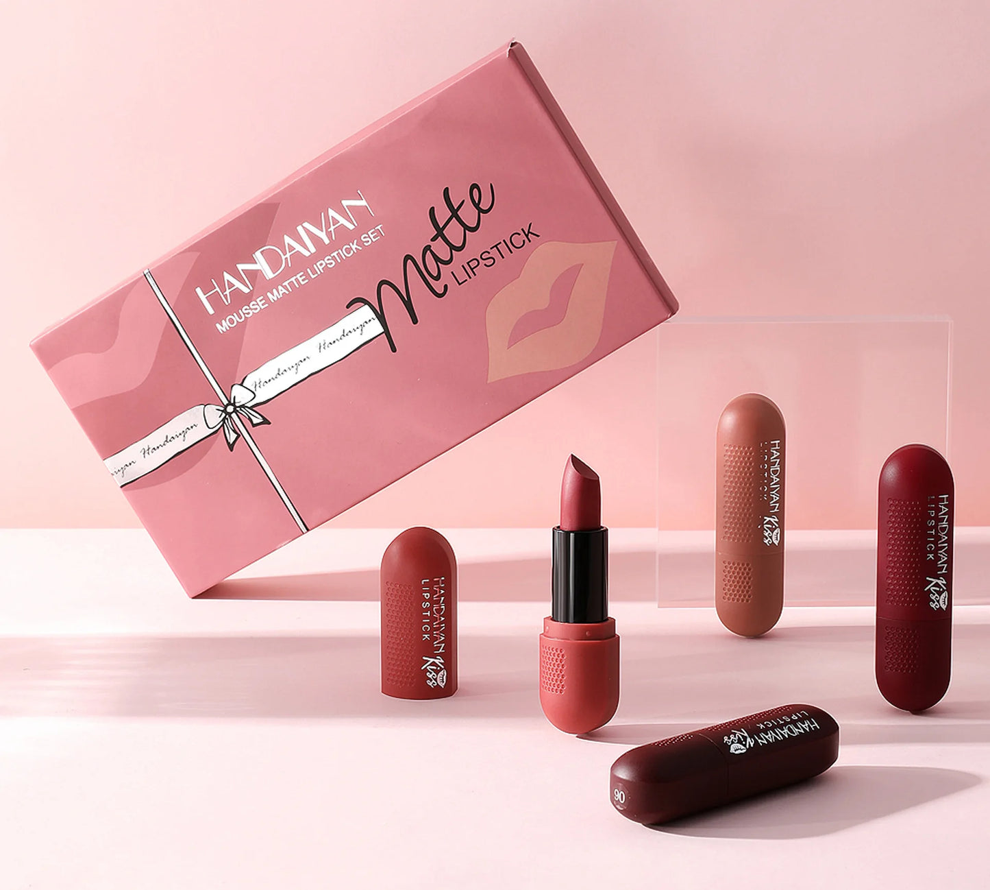 6 Colors Matte Lipstick Set for Women Long Lasting Velvet Texture Non-Drying Radio Tube Makeup Lipsticks Set Gift Box Included