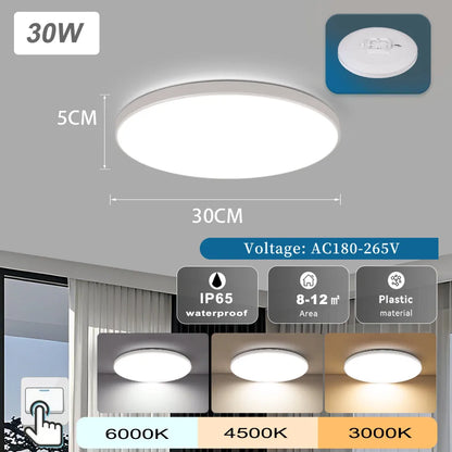 Led Ceiling Lamp 110v 220v Waterproof Led Panel Lights   for Kitchen Bathroom Lamp Balcony Ceiling Chandelier Lighting Fixture