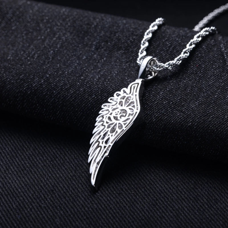MossanRappr Sparkling Moissanite Iced Out Angel Wing Pendant 14K Gold Plated Trendy Hip Hop Necklace Jewelry Gifts for Men Women