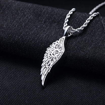 MossanRappr Sparkling Moissanite Iced Out Angel Wing Pendant 14K Gold Plated Trendy Hip Hop Necklace Jewelry Gifts for Men Women