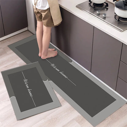 Super Absorbent Kitchen Floor Mat Crystal Velvet Pad Bath Pad Anti-Slip Carpet Kitchen Mats Wipeable Wash Long Strip Carpet