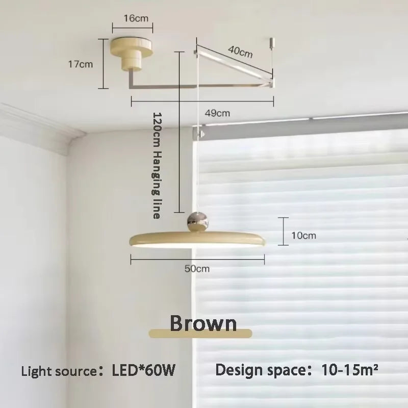 Nordic Cream Iron Swing Arm Lamp Adjustable Rotatable Pendant Wall Light for Bedside Living Room Desk Led Lights