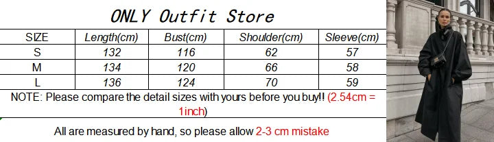 Black Stand Collar Trench Coat Women Casual Long Sleeve Single-breasted Loose Windbreaker 2026 Lady Autumn High Street Outwear