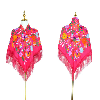 New Daisy Twill Print Square Scarf Elegant Tassel Shawl Warm Dustproof Multifunctional Women Wrap