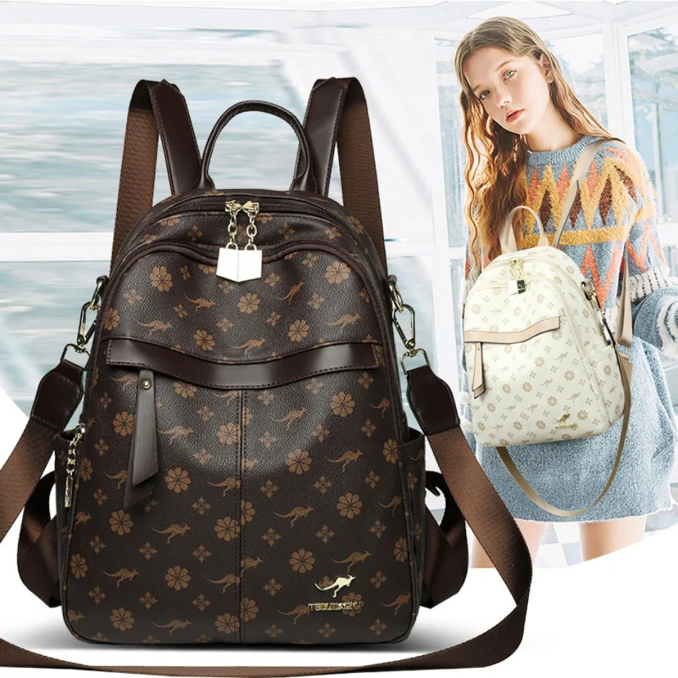 New Classical Fashion High Quality Soft Leather Travel Backpack Women Large Capacity Luxury Shoulder Bags School Bag Backpacks