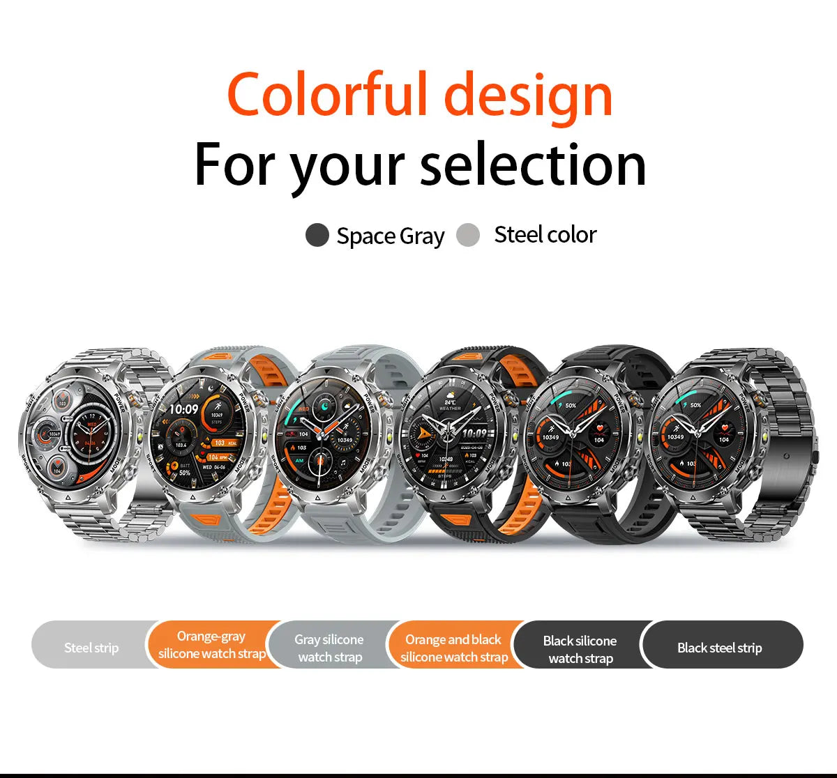 Brand+1400mAh Big Battery Smartwatch Men 1.7" AMOLED 200-Day Standby Swim Diving Waterproof GPS Military Tactical SOS 100 Sports