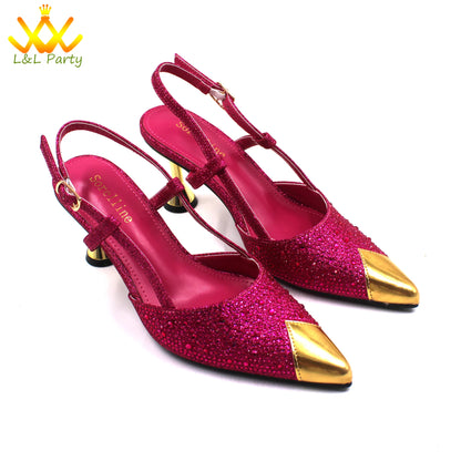 Sky Blue Color High Quality New Arrivals 2024 Italian Desing African Women Shoes and Bag Set Sweet Style Super Heels for Wedding