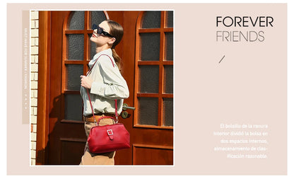 CONTACT'S Genuine Leather Sling Shoulder Bags for Women Luxury Designer Tote Bag Women‘s Bag Handbag Fashion Ladies’ Doctor Bag