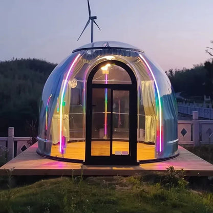 Prefab Polycarbonate Winter Geodesic Clear Dome Tent Green Dome House