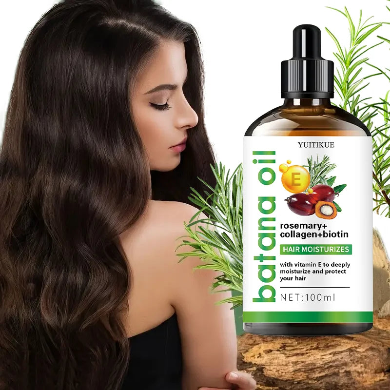 YUITIKUE Batana Oil Hair Essential Oil | With Rosemary, Collagen, Biotin & Vitamin E For Deep Moisturizing 100ml