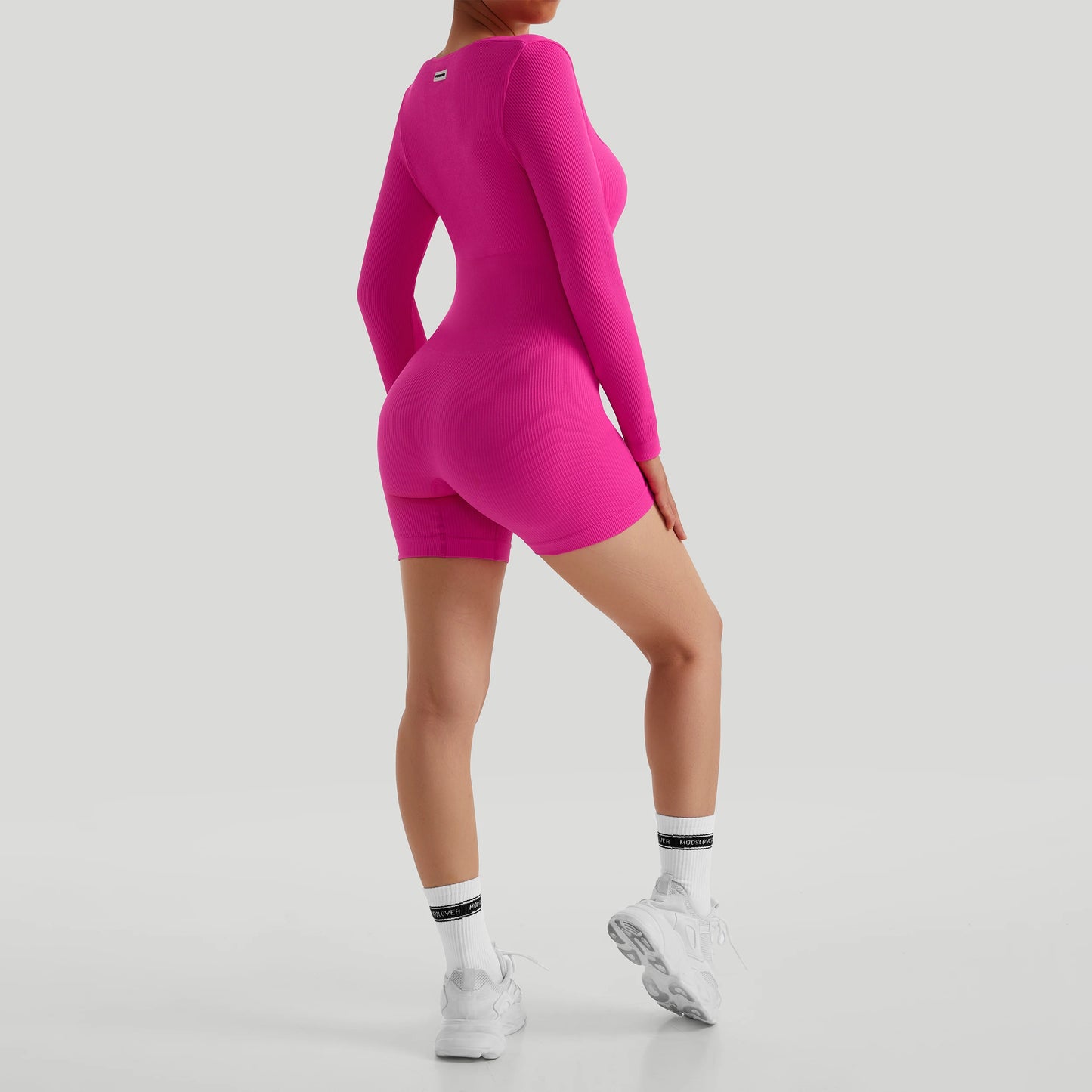 Women Jumpsuits Workout Seamless Yoga Ribbed Bodycon One Piece Sportwears Long Sleeve Short Leggings Romper Jumpsuit Femme