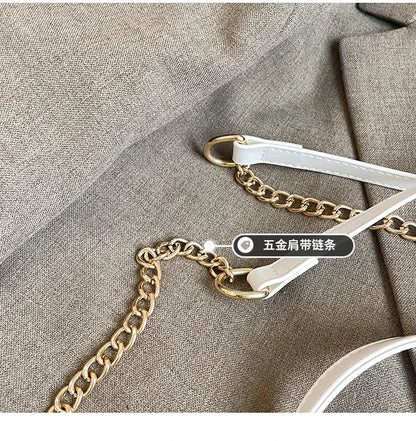 Light Luxury Burgundy Handbags for Women Trendy Versatile Buckle Flip Shoulder Bags Female Casual Commuting Chain Crossbody Bag
