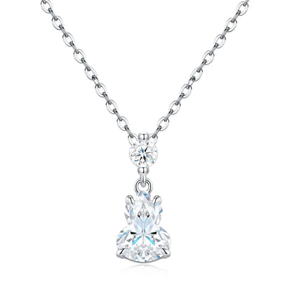 925 Sterling Silver Moissanite Pendant Necklace Sparkling D VVS1 Chain Exquisite Gourd Shape Design Moissanite Gemstone Necklace For Women Wonderful Birthday Engagement Anniversary Valentine’S Day Gift For Girl Friend Wife