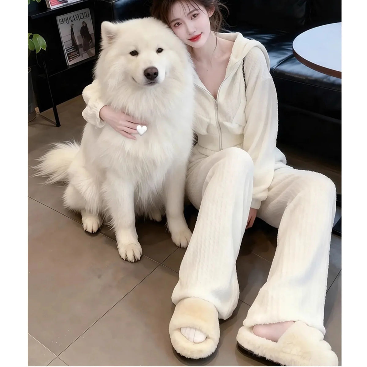 Spring Autumn New Hoodie Wide Leg Pants Two Piece Set Loose Slimming Casual Fashion Women's Trendy Outfit Korean Style