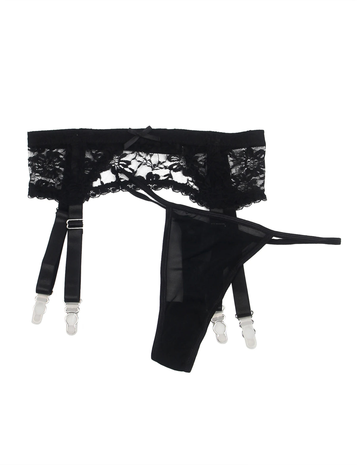 Comeondear Black Stocking Belt High Waist Big Size 5XL Panty Suspenders Lace Elastic Strappy Garter Lingerie Suits Erotic Briefs